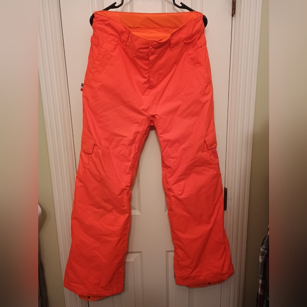 DC 10k Youth Neon Orange Snowboarding Ski Pants Size 16